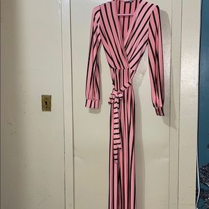 Pink with black stripes jumpsuit